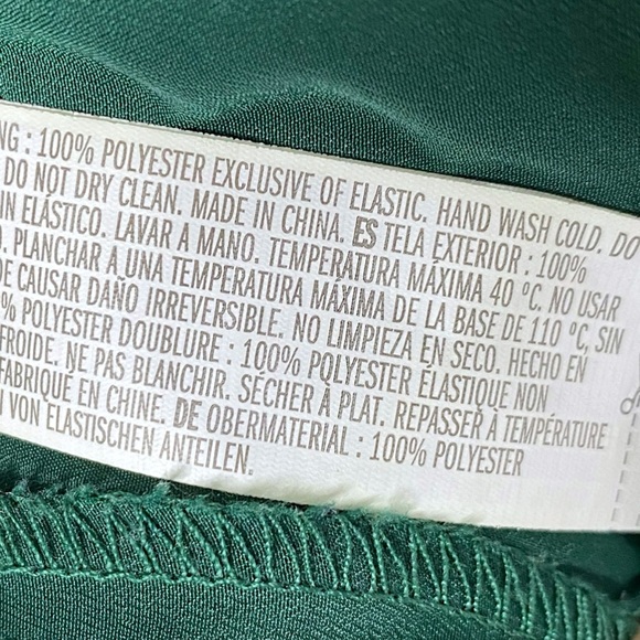 Forever 21 Dark Green Chiffon Plunge Cut Out Maxi Long Dress Size S - Picture 10 of 10